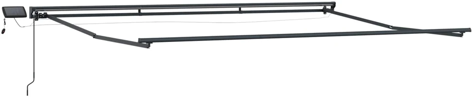 Rankinis markizės rėmas su LED Antracitas 5 × 3,5 m Aliuminis