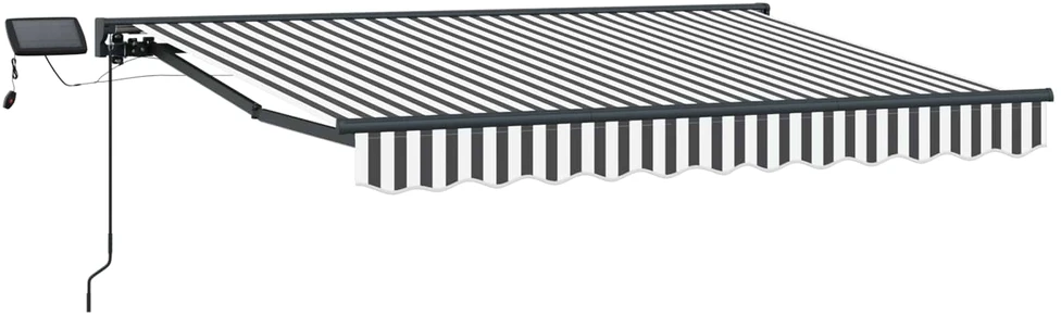 Rankinis markizės rėmas su LED Antracito ir baltos 3 x 2,5 m
