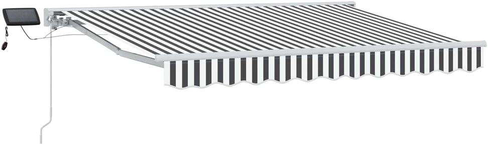 Rankinis markizės rėmas su LED Antracito ir baltos 3 x 2,5 m