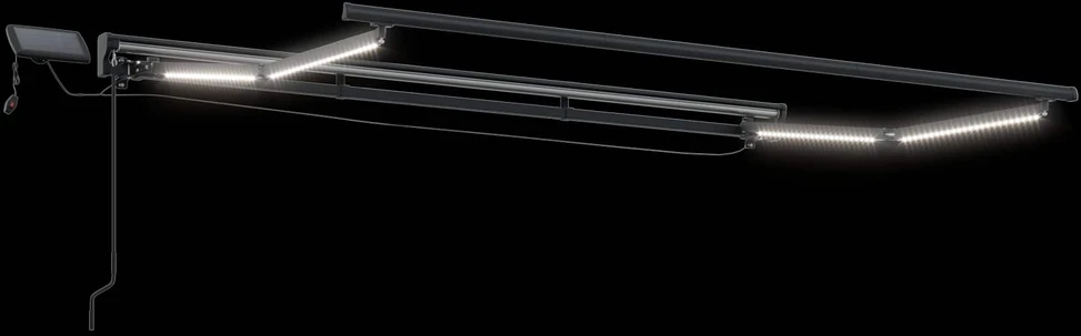 Rankinis markizės rėmas su LED Antracito 2,5 x 2 m