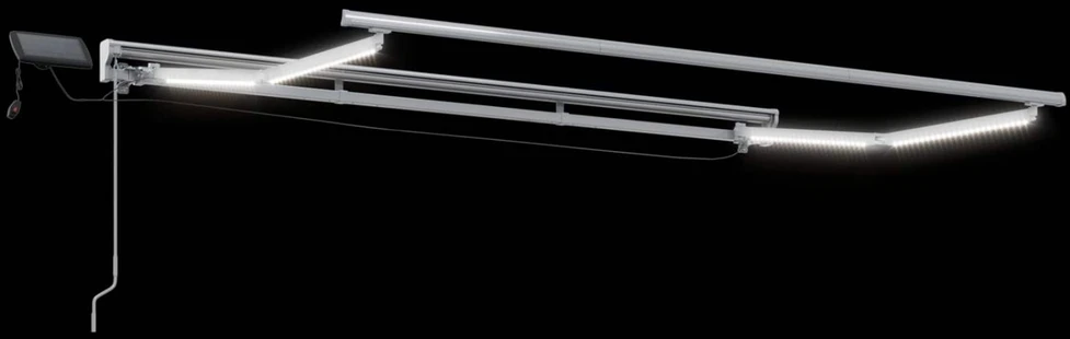 Rankinis markizės rėmas su LED Antracito ir baltos 3,5 x 2,5 m