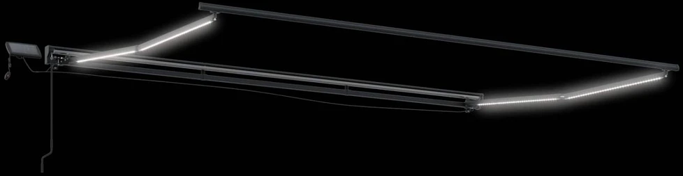 Rankinis markizės rėmas su LED Balta ir antracito 4,5 × 3,5 m