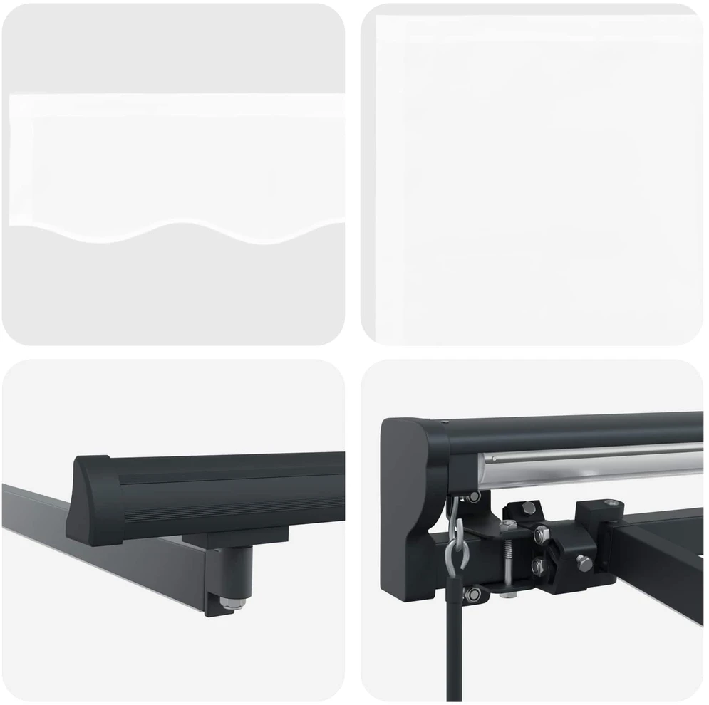 Rankinis markizės rėmas su LED Balta ir antracito 4 × 3 m