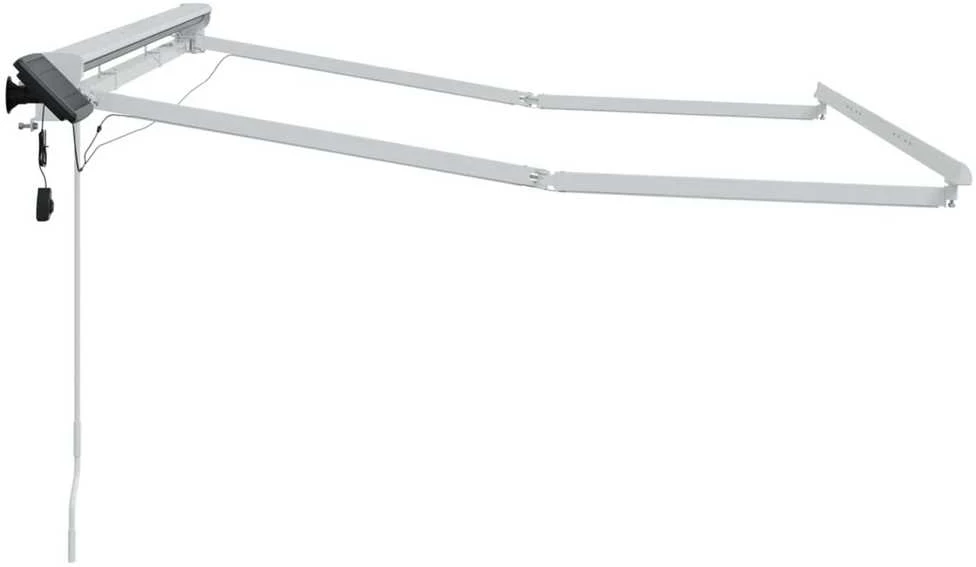 Rankinis markizės rėmas su LED Baltas 3,5 x 2 m Aliuminis
