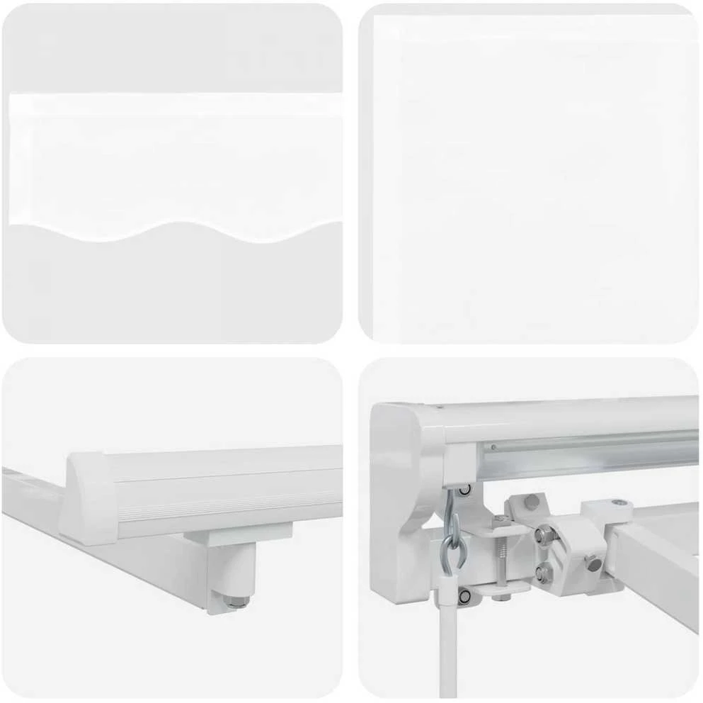 Rankinis markizės rėmas su LED Baltas 4 × 3 m