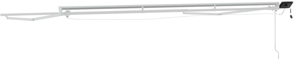 Rankinis markizės rėmas su LED Baltas 4 × 3 m Aliuminis