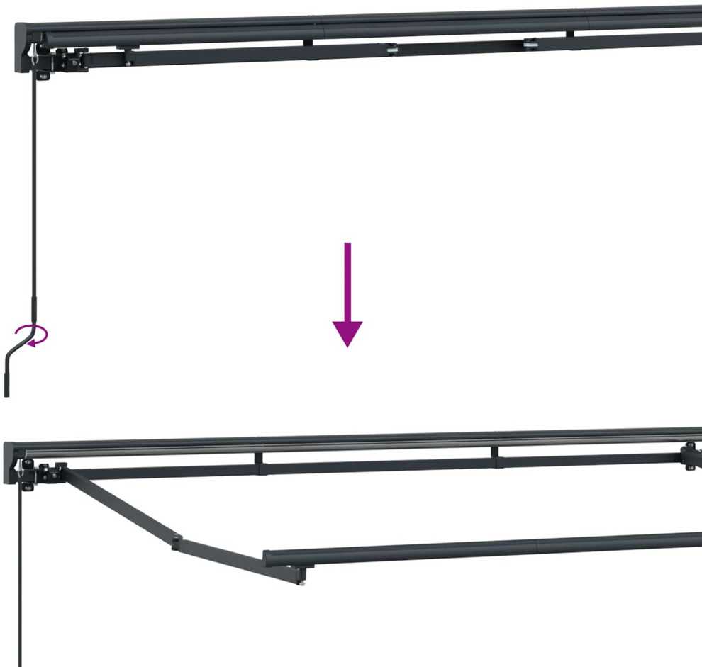 Rankinis markizės rėmas su LED 3,5 x 2 m