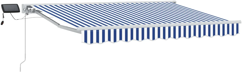 Rankinis markizės rėmas su LED Mėlyna ir balta 3,5 x 2,5 m