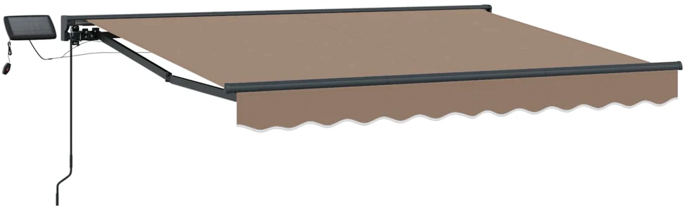 Rankinis markizės rėmas su LED Taupe 3 x 2,5 m