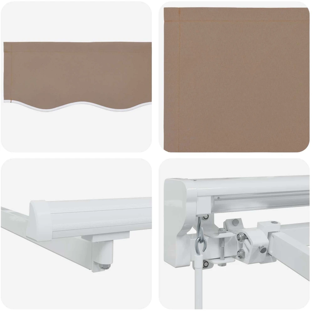 Rankinis markizės rėmas su LED Taupe 3 x 2,5 m