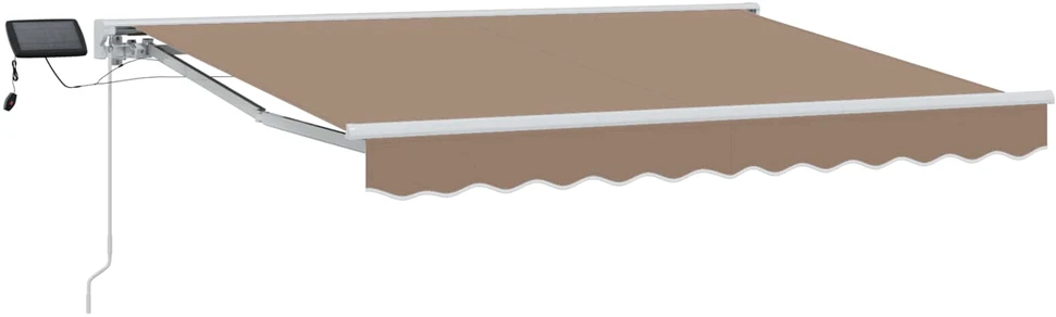 Rankinis markizės rėmas su LED Taupe 3,5 x 2 m