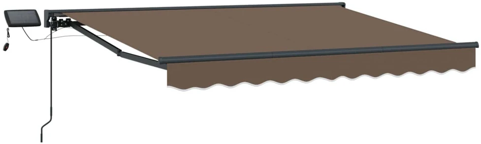 Rankinis markizės rėmas su LED Taupe 4 × 3,5 m