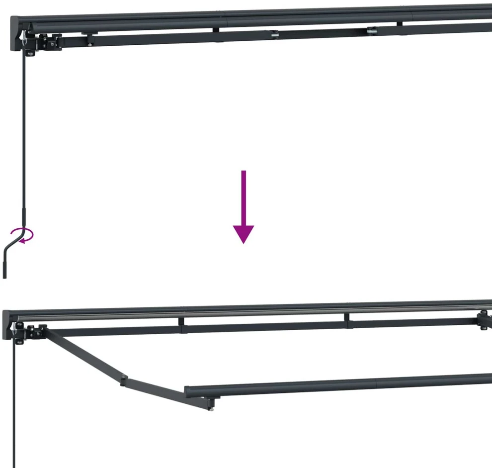 Rankinis markizės rėmas su LED Taupe 4,5 × 3 m