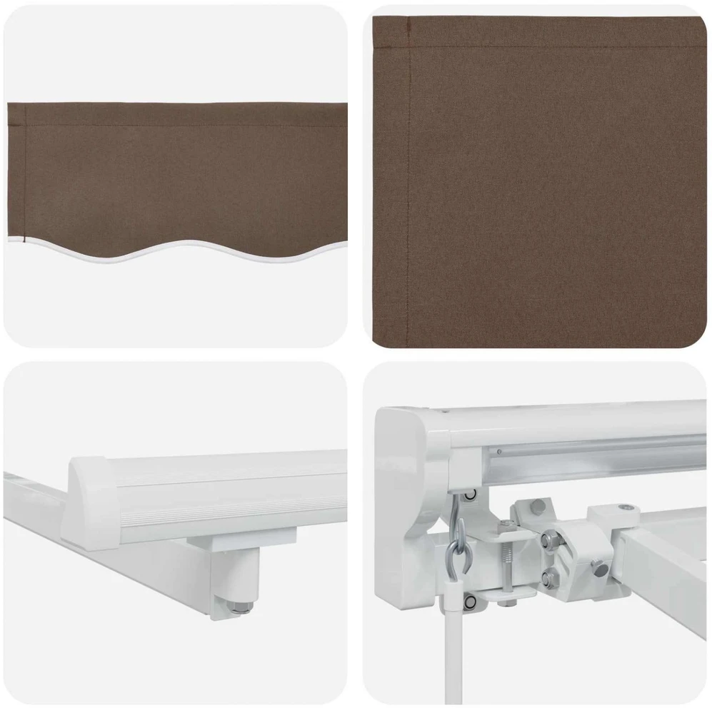 Rankinis markizės rėmas su LED Taupe 4,5 × 3 m