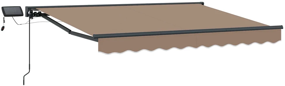 Rankinis markizės rėmas su LED Taupe 5 × 3,5 m