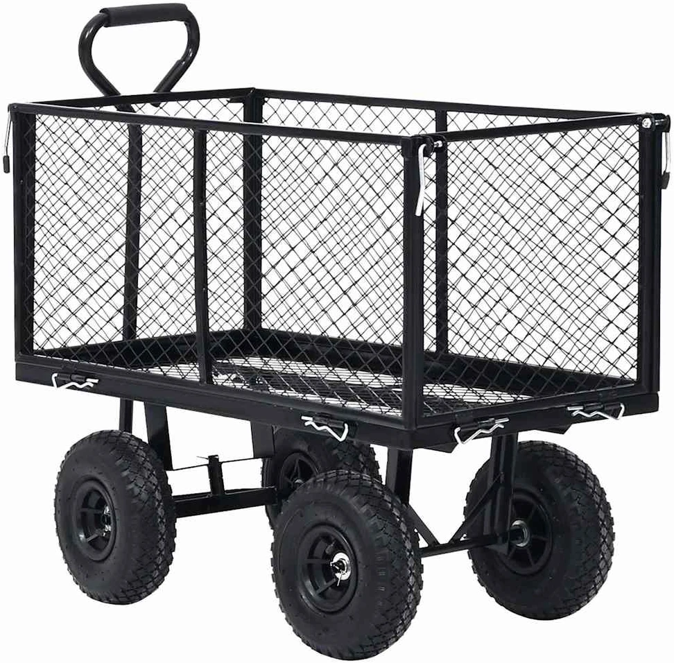 Rankinis sodo vežimėlis, juodos spalvos, 350kg