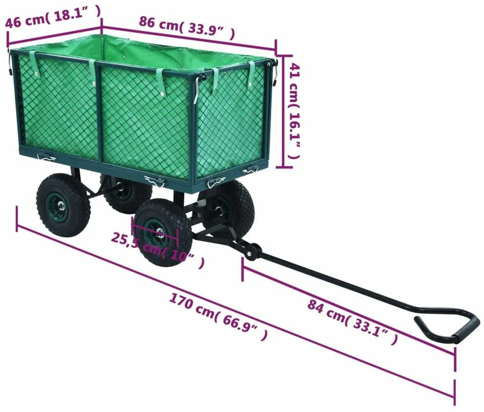 Rankinis sodo vežimėlis, žalios spalvos, 350kg