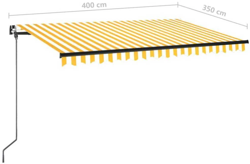 Rankiniu būdu ištraukiama markizė, geltona ir balta, 400x350cm