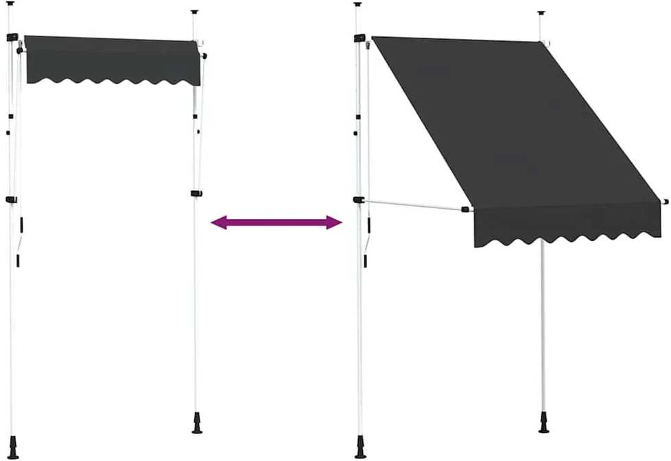 Rankiniu būdu ištraukiama markizė, antracito, 150cm