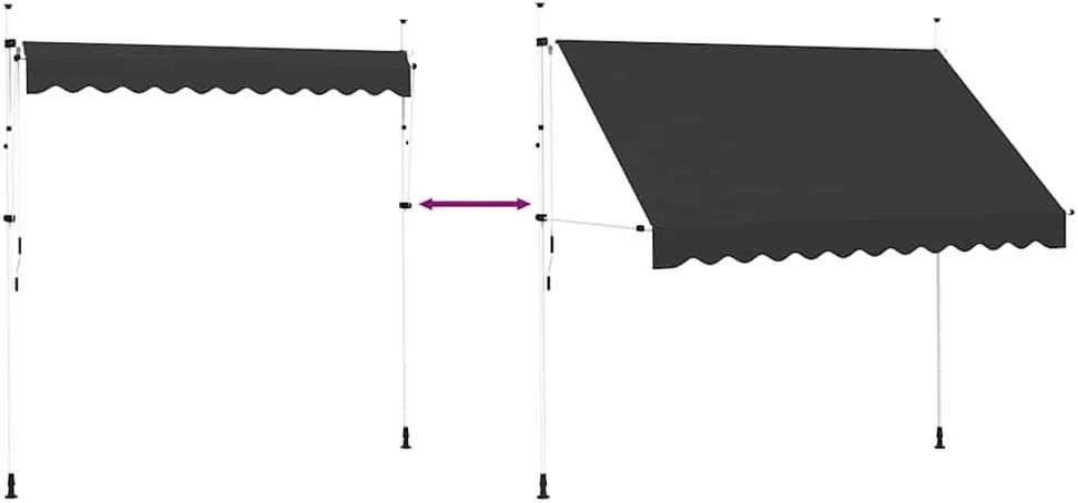 Rankiniu būdu ištraukiama markizė, antracito, 300cm