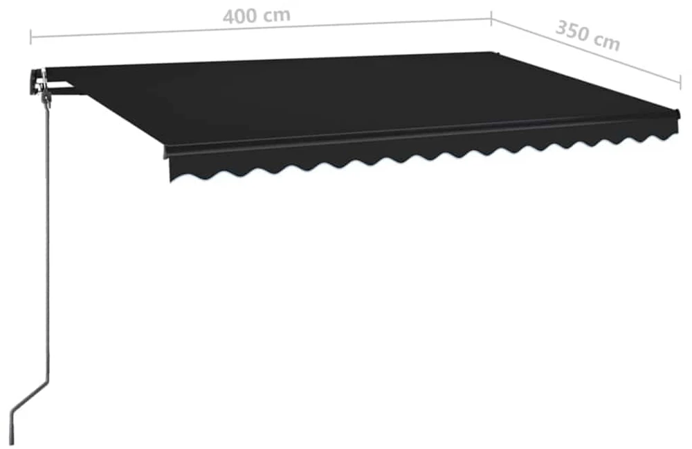 Rankiniu būdu ištraukiama markizė, antracito spalvos, 400x350cm