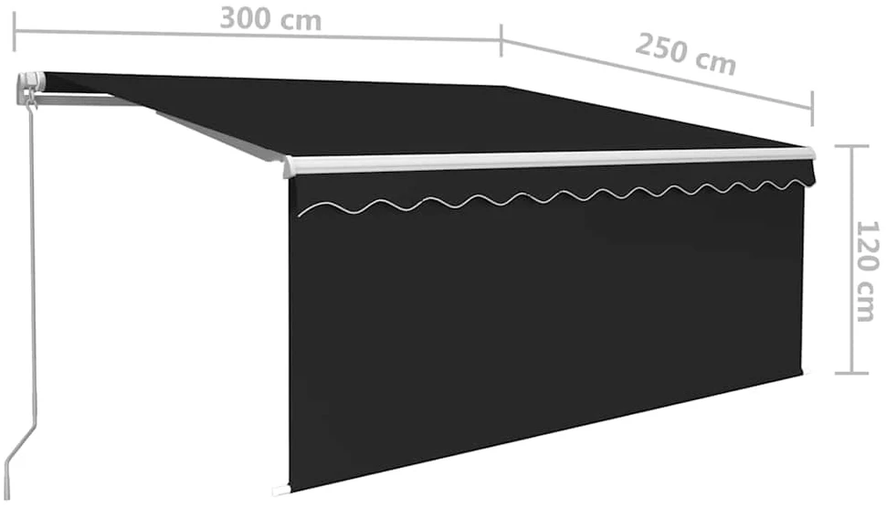 Rankiniu būdu ištraukiama markizė, antracito, 3x2,5m