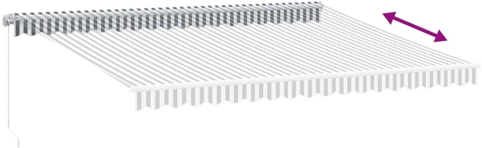 Ištraukiama markizė Antracito ir baltos 450 × 350 cm