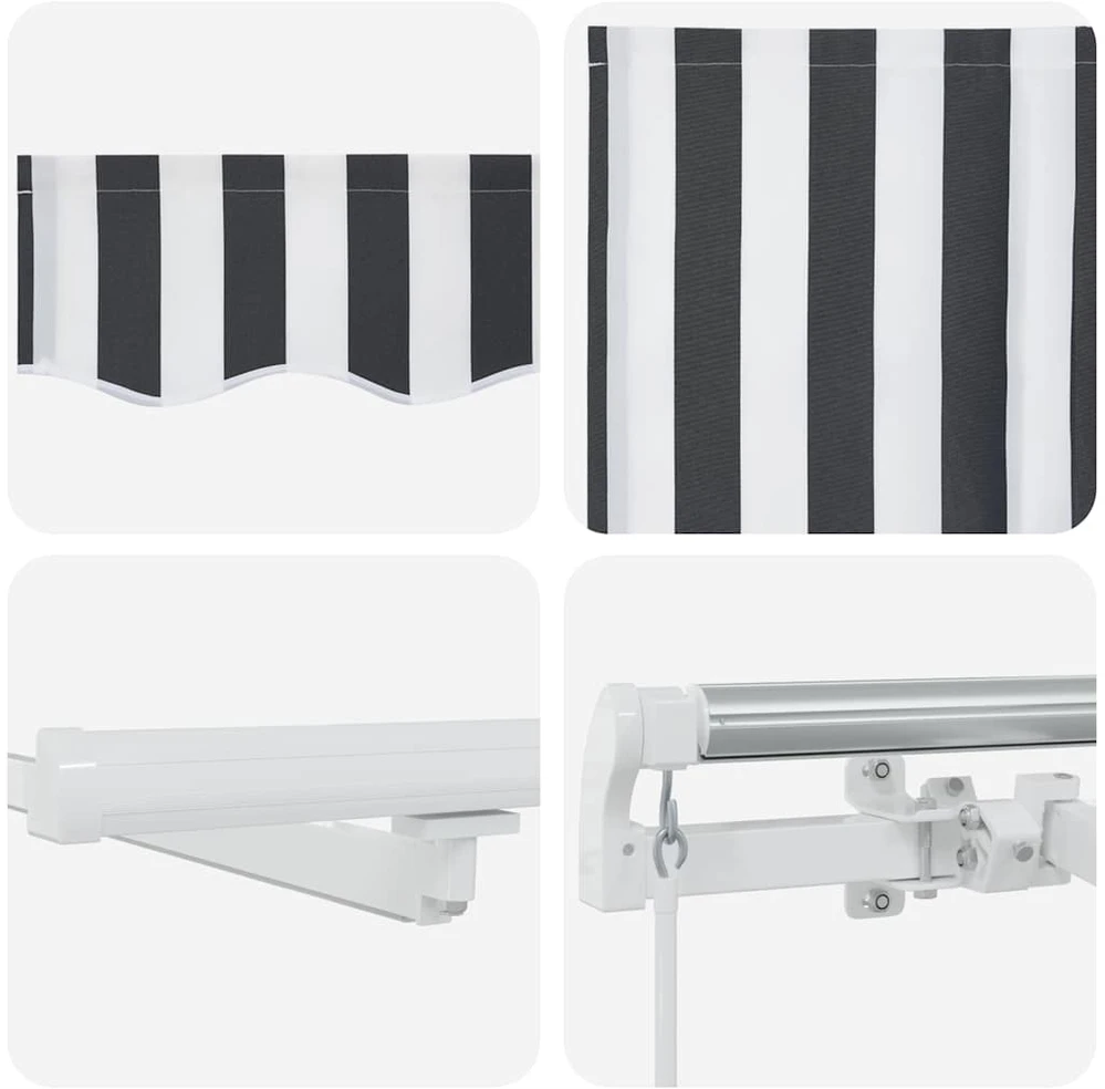 Ištraukiama markizė Antracito ir baltos 450 × 300 cm