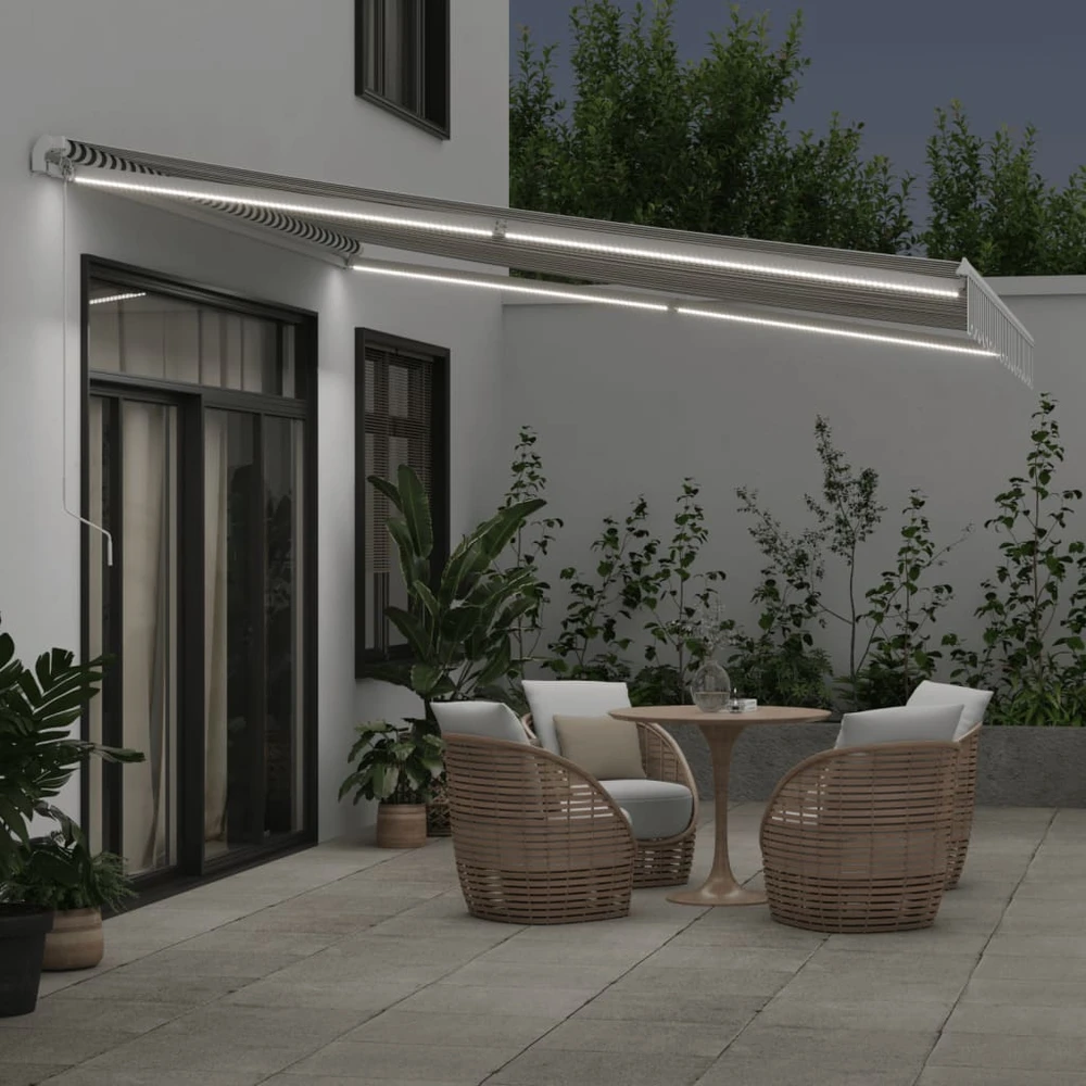 Ištraukiama markizė Antracito ir baltos 400 × 350 cm
