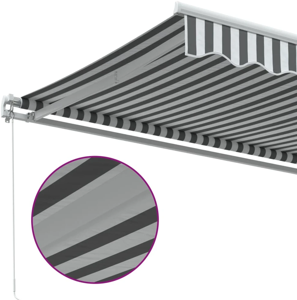 Ištraukiama markizė Antracito ir baltos 450 × 350 cm