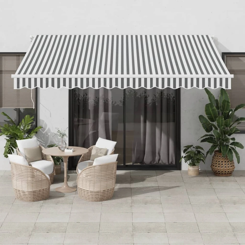 Ištraukiama markizė Antracito ir baltos 400 × 350 cm