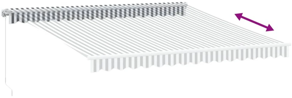 Ištraukiama markizė Antracito ir baltos 400 × 350 cm