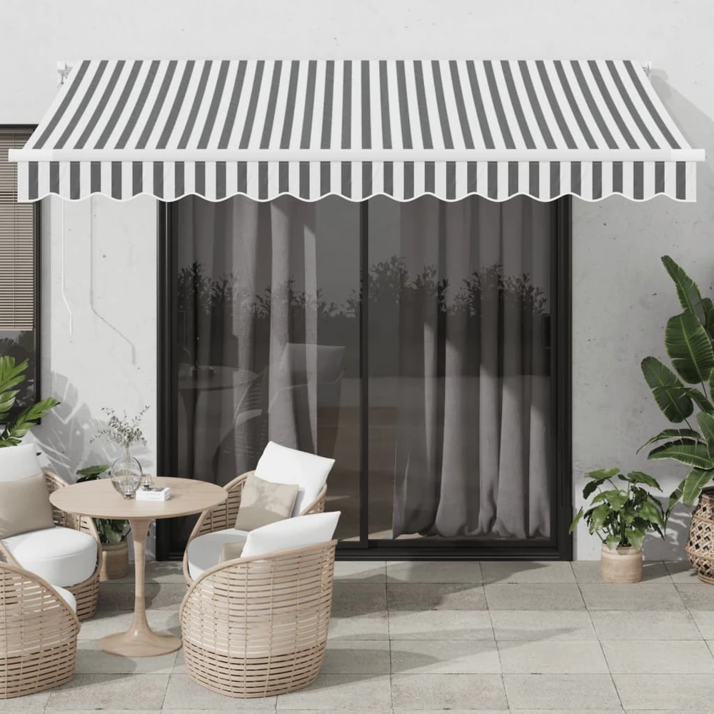 Ištraukiama markizė Antracito ir baltos 350 x 250 cm