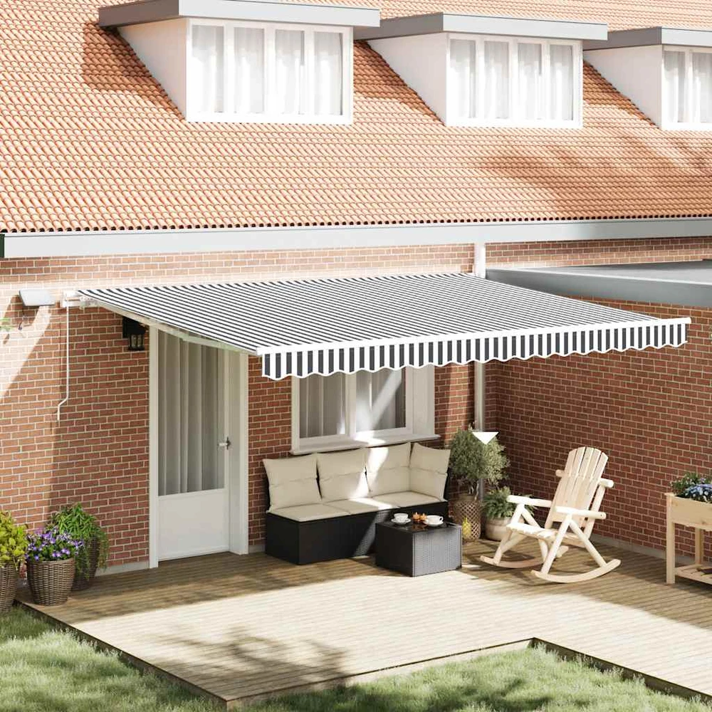 Ištraukiama markizė Antracito ir baltos 450 × 300 cm
