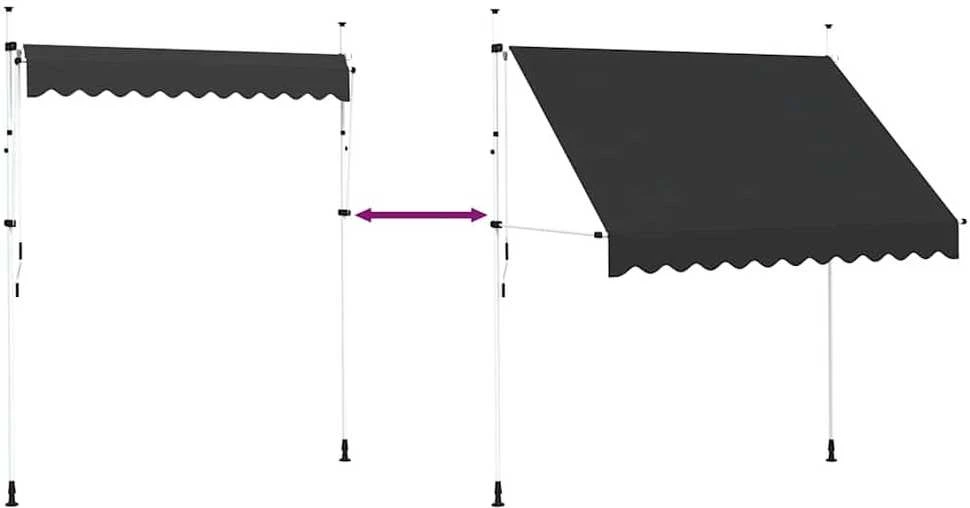 Rankiniu būdu ištraukiama markizė, antracito, 250cm