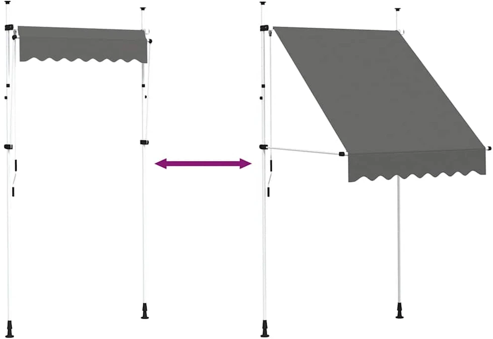 Rankiniu būdu ištraukiama markizė, antracito, 150cm