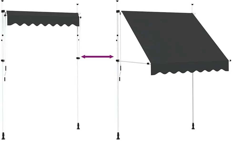 Rankiniu būdu ištraukiama markizė, antracito, 200cm