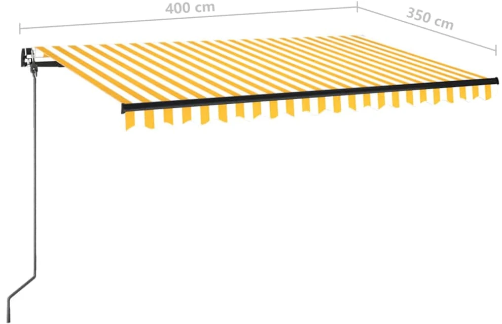 Rankiniu būdu ištraukiama markizė, geltona ir balta, 400x350cm