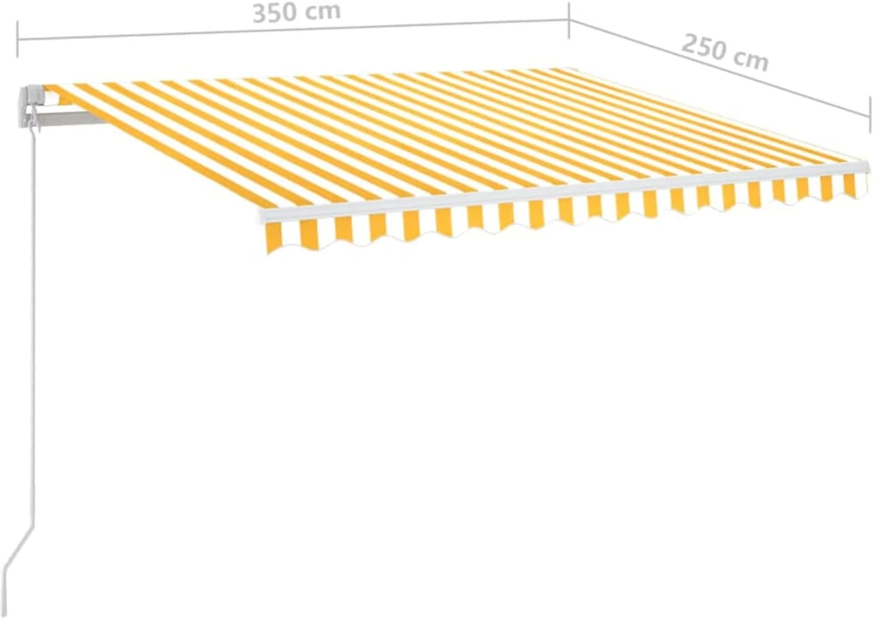 Rankiniu būdu ištraukiama markizė, geltona ir balta, 350x250cm