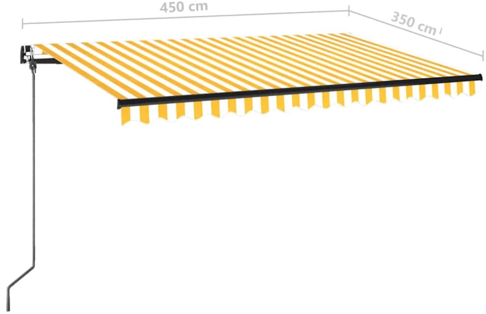 Rankiniu būdu ištraukiama markizė, geltona ir balta, 450x350cm