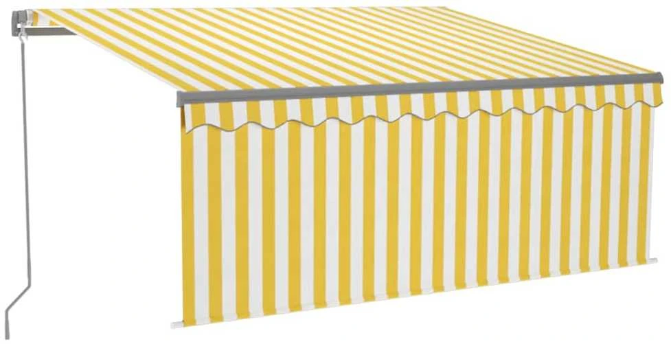 Rankiniu būdu ištraukiama markizė, geltona ir balta, 3,5x2,5m