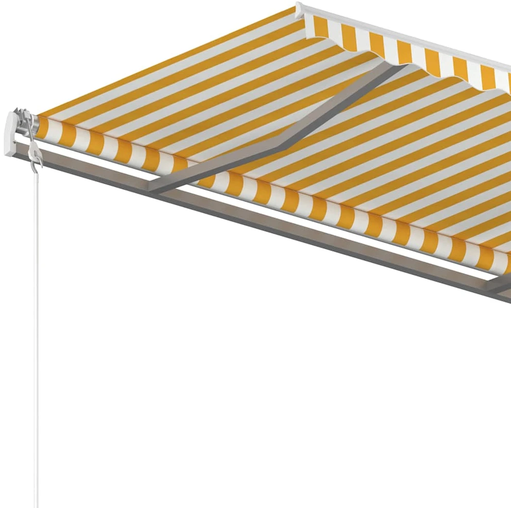 Rankiniu būdu ištraukiama markizė, geltona ir balta, 350x250cm