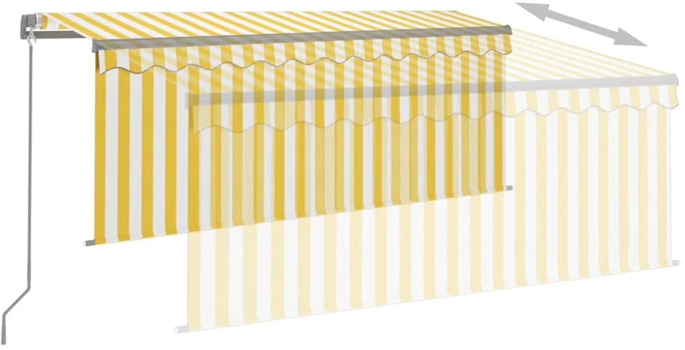 Rankiniu būdu ištraukiama markizė, geltona ir balta, 3x2,5m