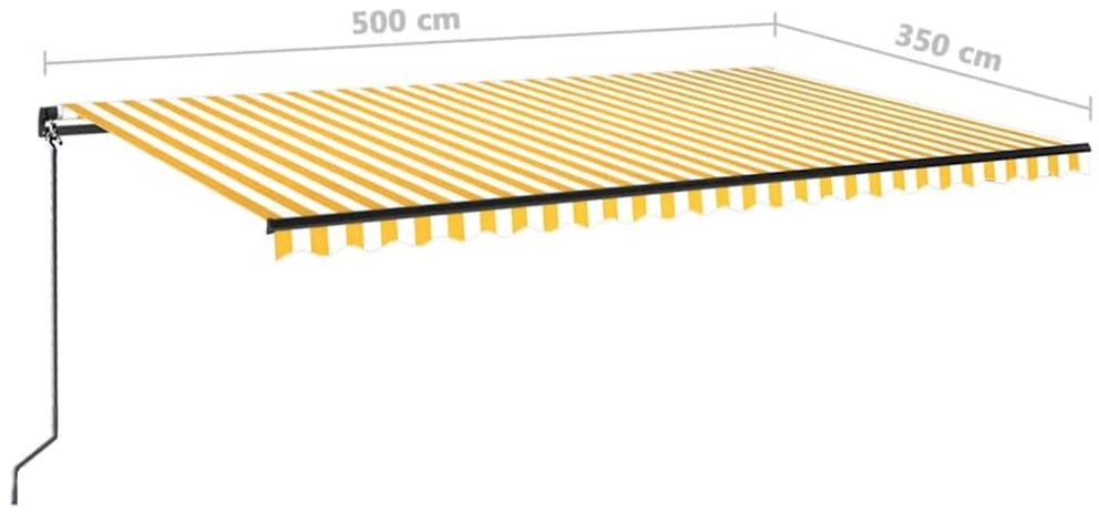 Rankiniu būdu ištraukiama markizė, geltona ir balta, 500x350cm