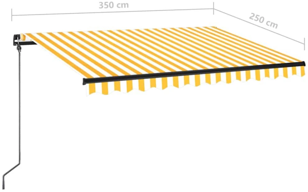 Rankiniu būdu ištraukiama markizė, geltona ir balta, 350x250cm