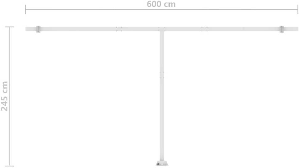 Rankiniu būdu ištraukiama markizė, geltona ir balta, 600x300cm