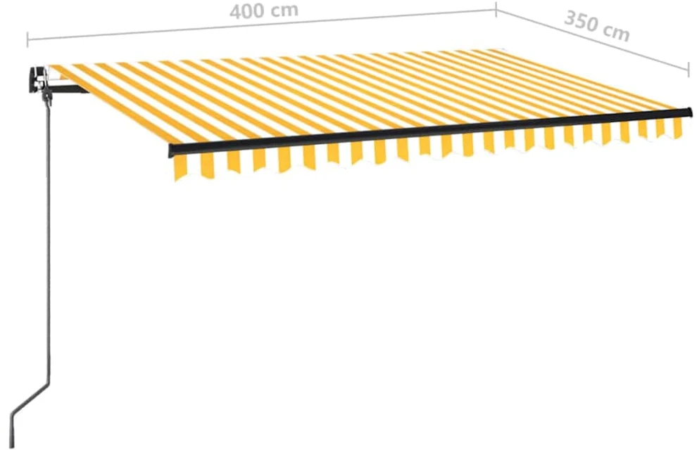Rankiniu būdu ištraukiama markizė, geltona ir balta, 400x350cm
