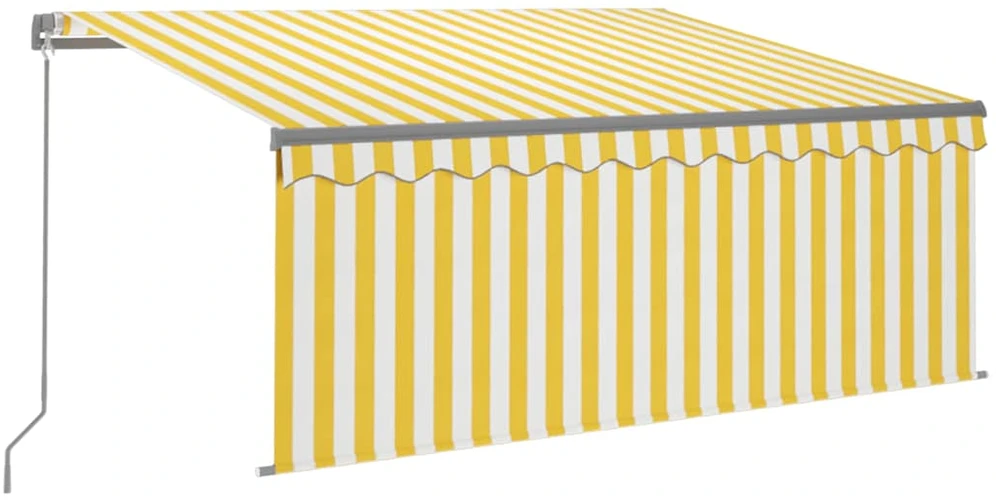 Rankiniu būdu ištraukiama markizė, geltona ir balta, 3x2,5m
