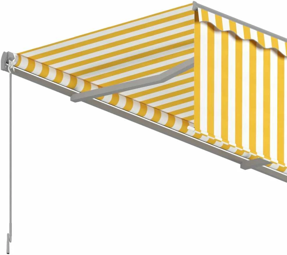 Rankiniu būdu ištraukiama markizė, geltona ir balta, 3x2,5m
