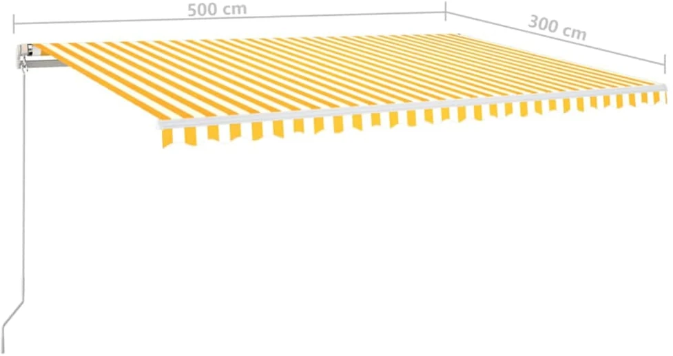 Rankiniu būdu ištraukiama markizė, geltona ir balta, 500x300cm